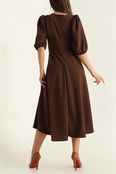 Yarım Kol Pervazlı Elbise