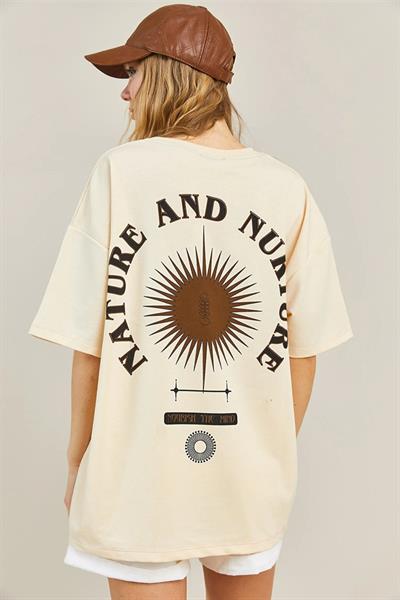 Yazı Baskılı Bisiklet Yaka T-shirt