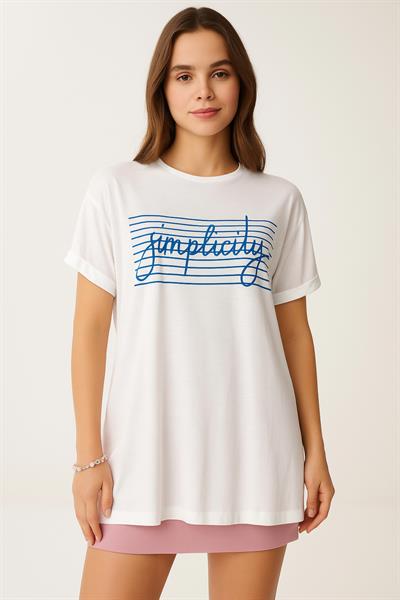 Yazı Baskılı Salaş Tshirt