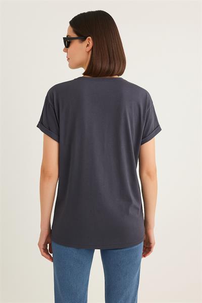 Zebra Desen Baskılı Oversize Tshirt