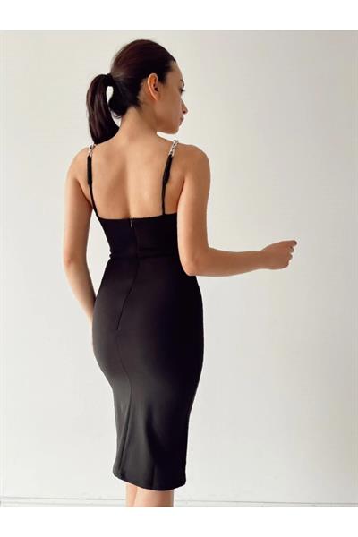 Zincir Askılı Kalem Elbise