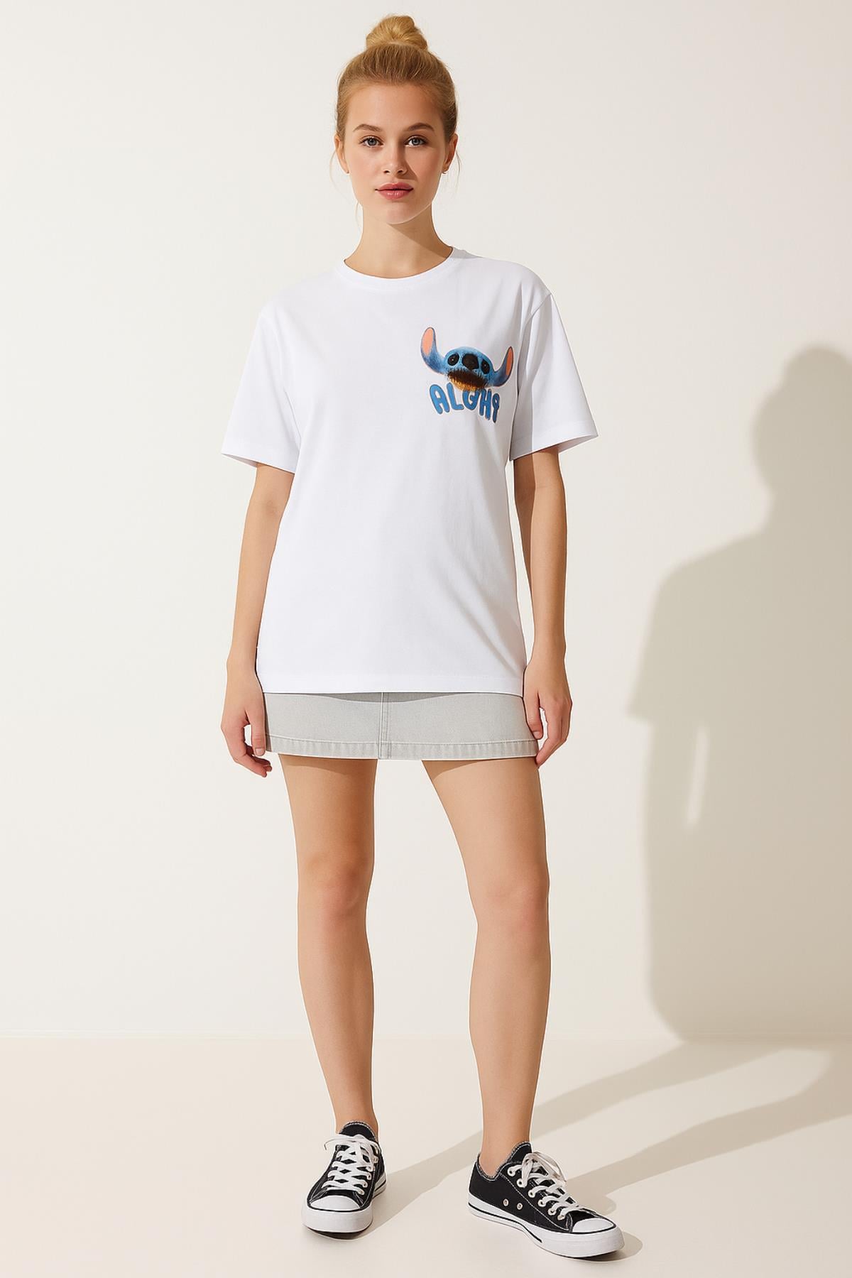 Aloha Stitch Baskılı TshirtKADIN T-SHİRT