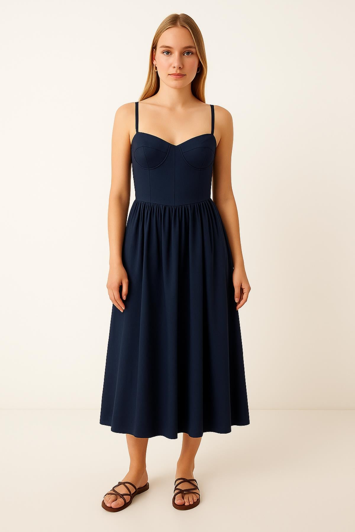 Askılı Midi Boy ElbiseKADIN ELBİSE