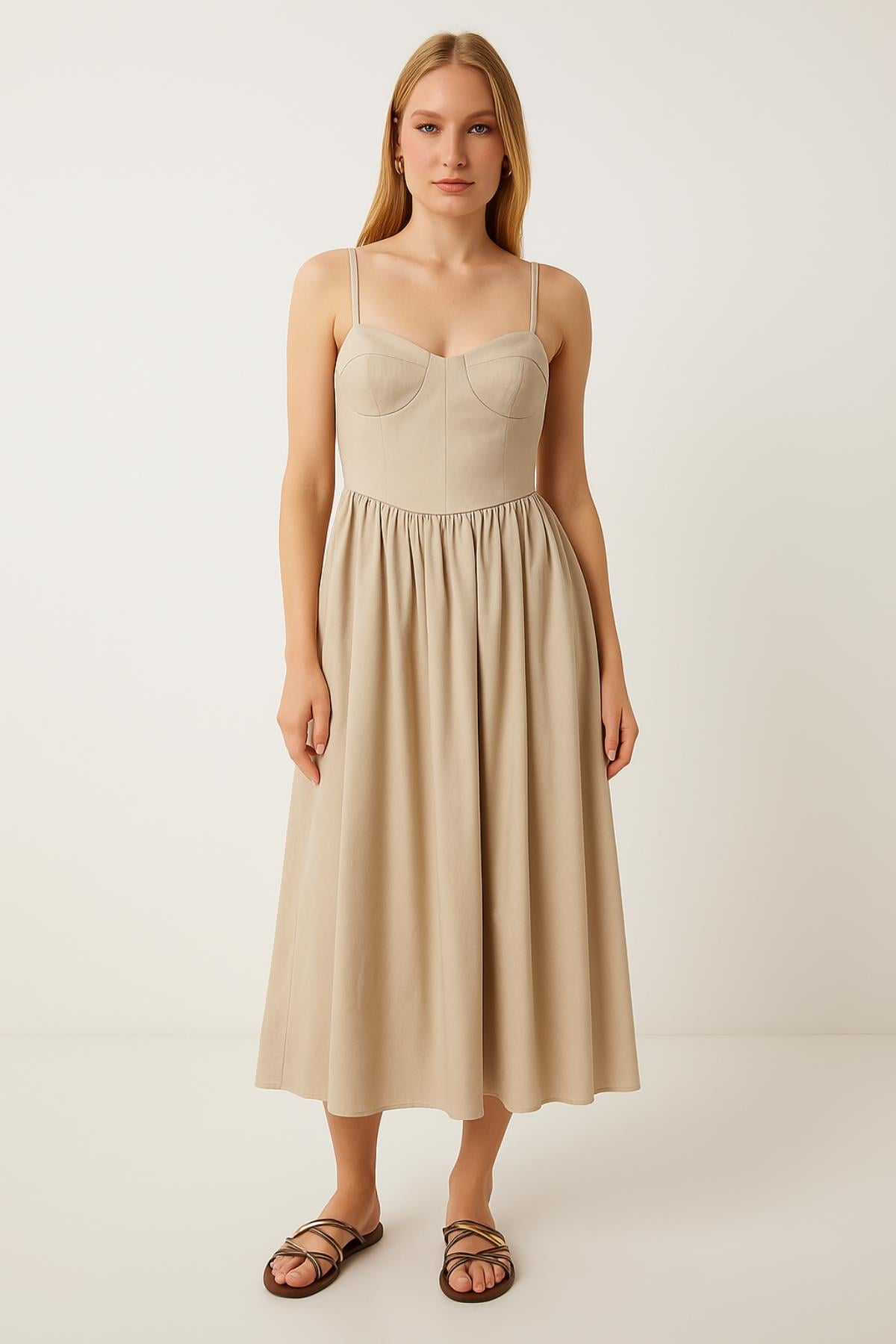 Askılı Midi Boy ElbiseKADIN ELBİSE