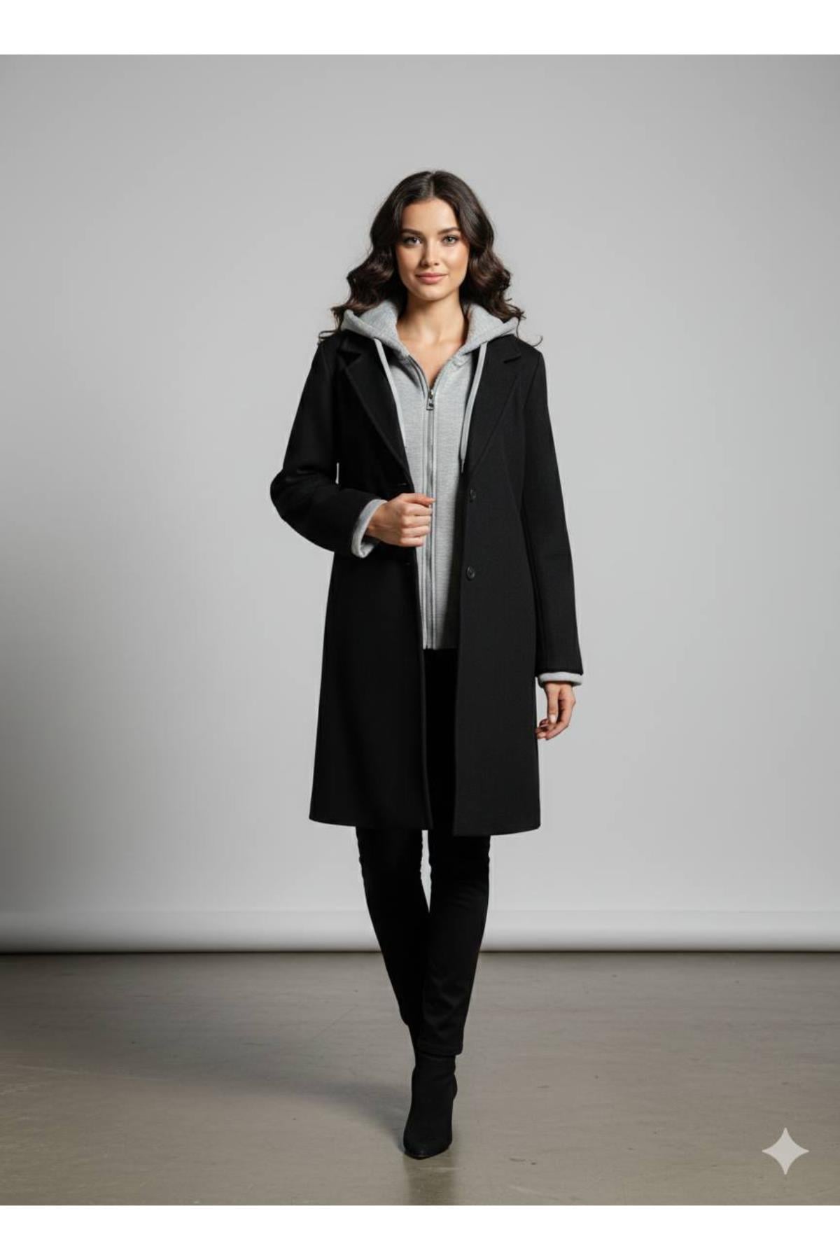 Çıkarılabilen Kapüşon Detaylı KabanKADIN KABAN