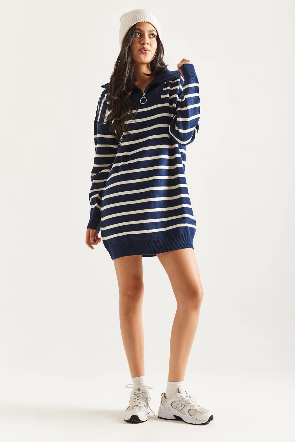 Çizgili Triko TunikKADIN TUNİK