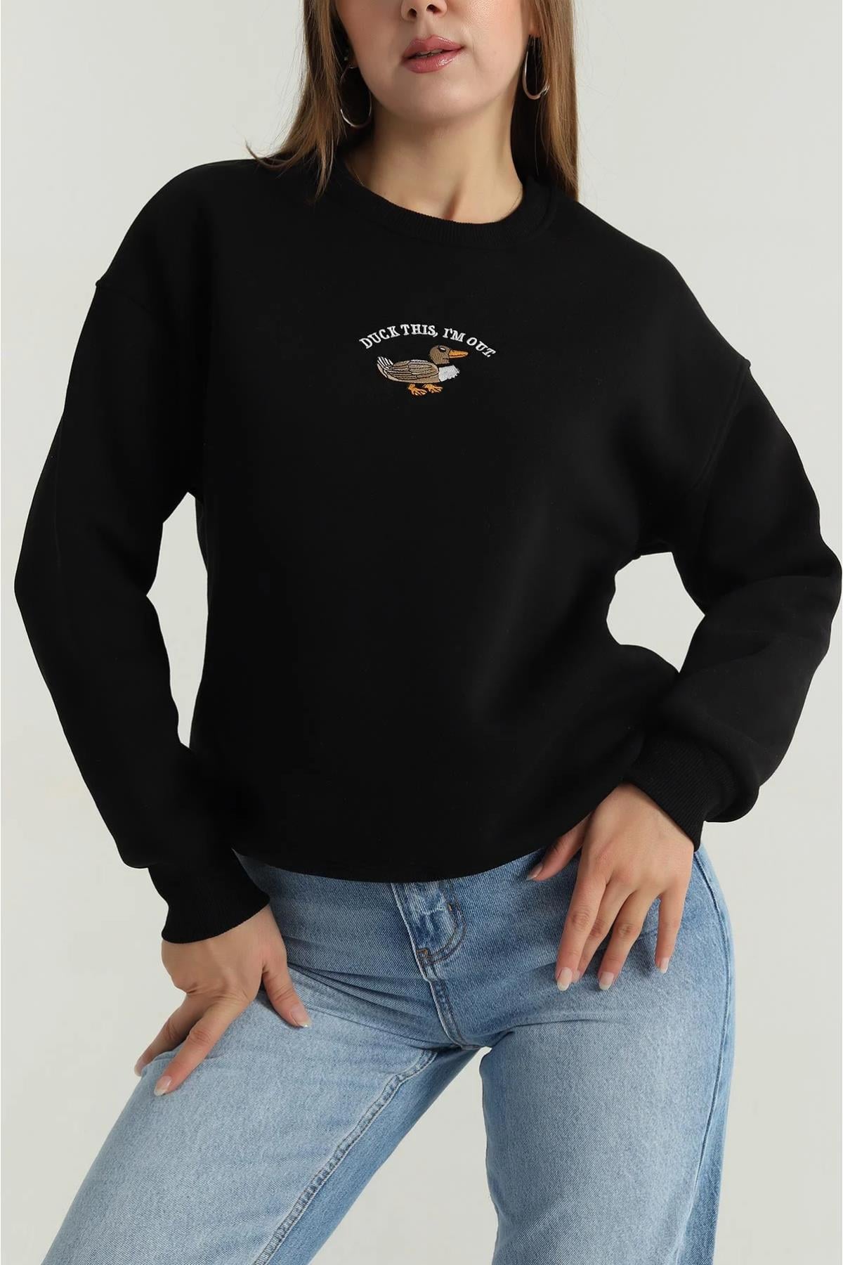 Duck İşlemeli SweatshirtKADIN SWEATSHİRT