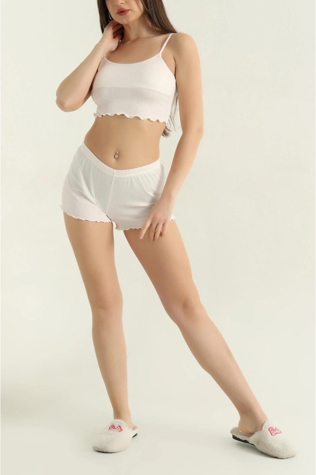 Fitilli Kadın Şortlu Pijama TakımıKADIN PİJAMA TAKIMI