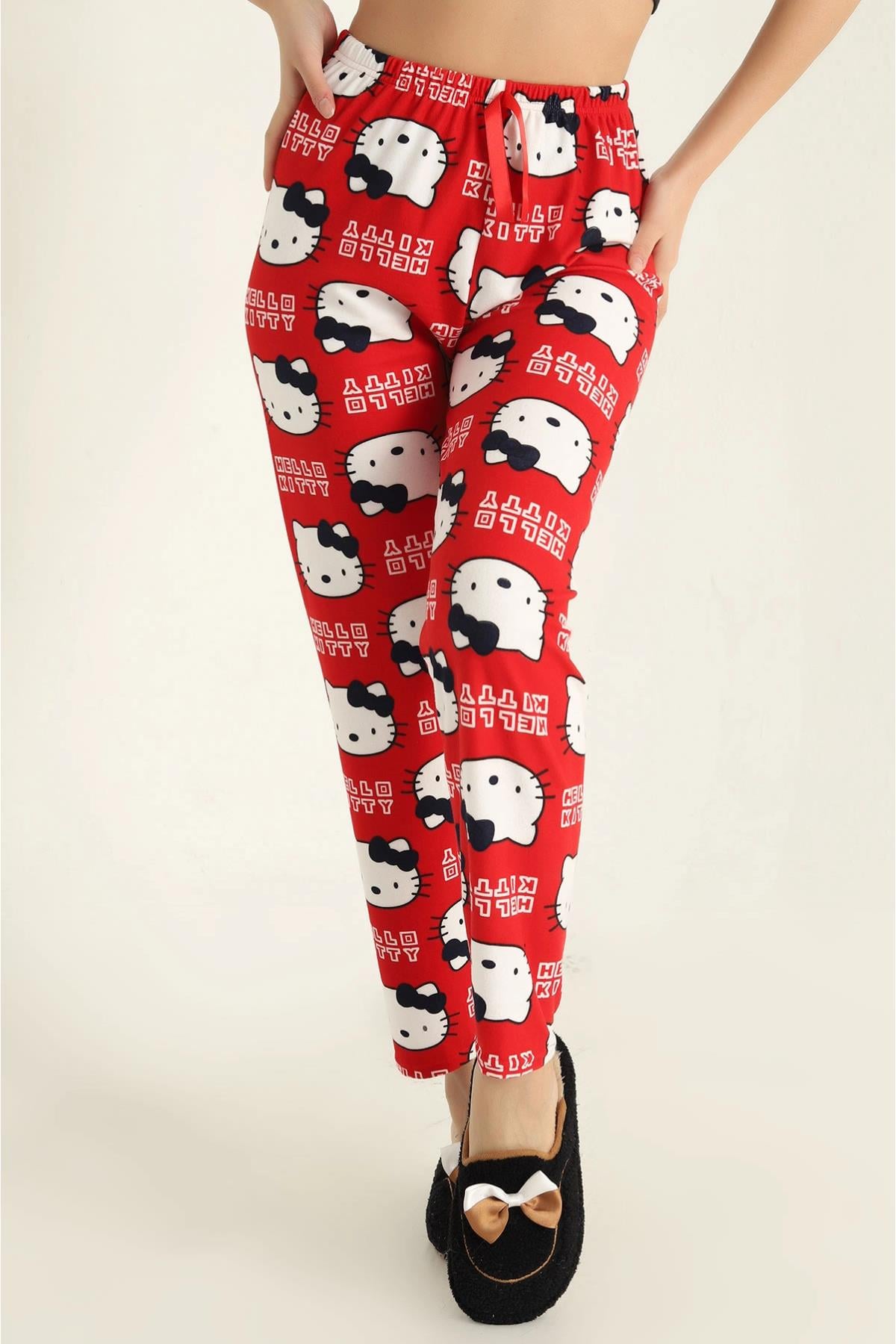 Hello Kitty Süet Pijama AltıKADIN PİJAMA ALTI