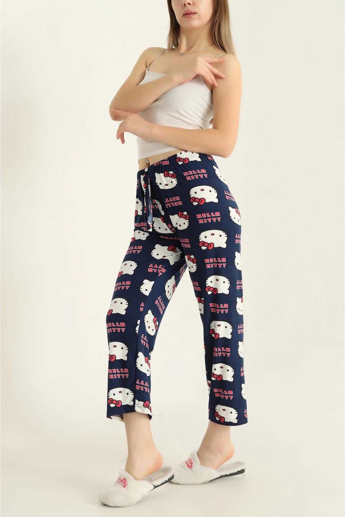 Hello Kitty Süet Pijama AltıKADIN PİJAMA ALTI