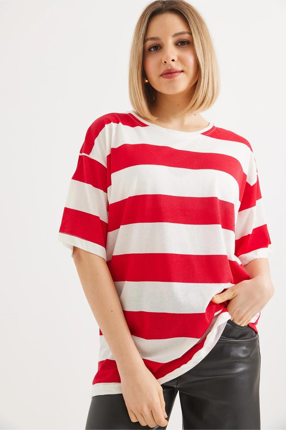 Kalın Çizgili TshirtKADIN T-SHİRT