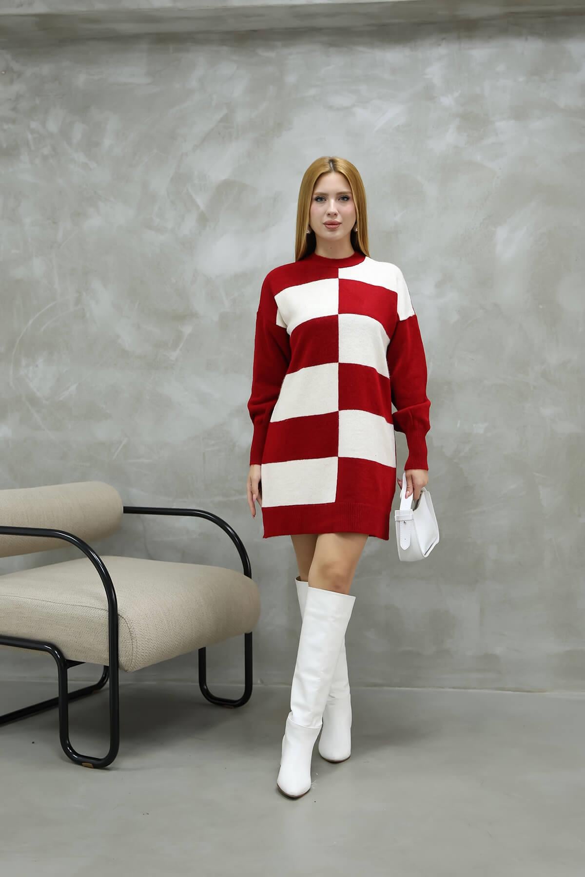 Kareli Triko TunikKADIN TUNİK