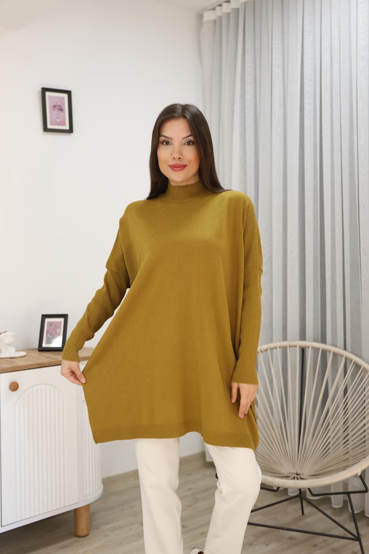 Kolları Fitilli Salaş TunikKADIN TUNİK