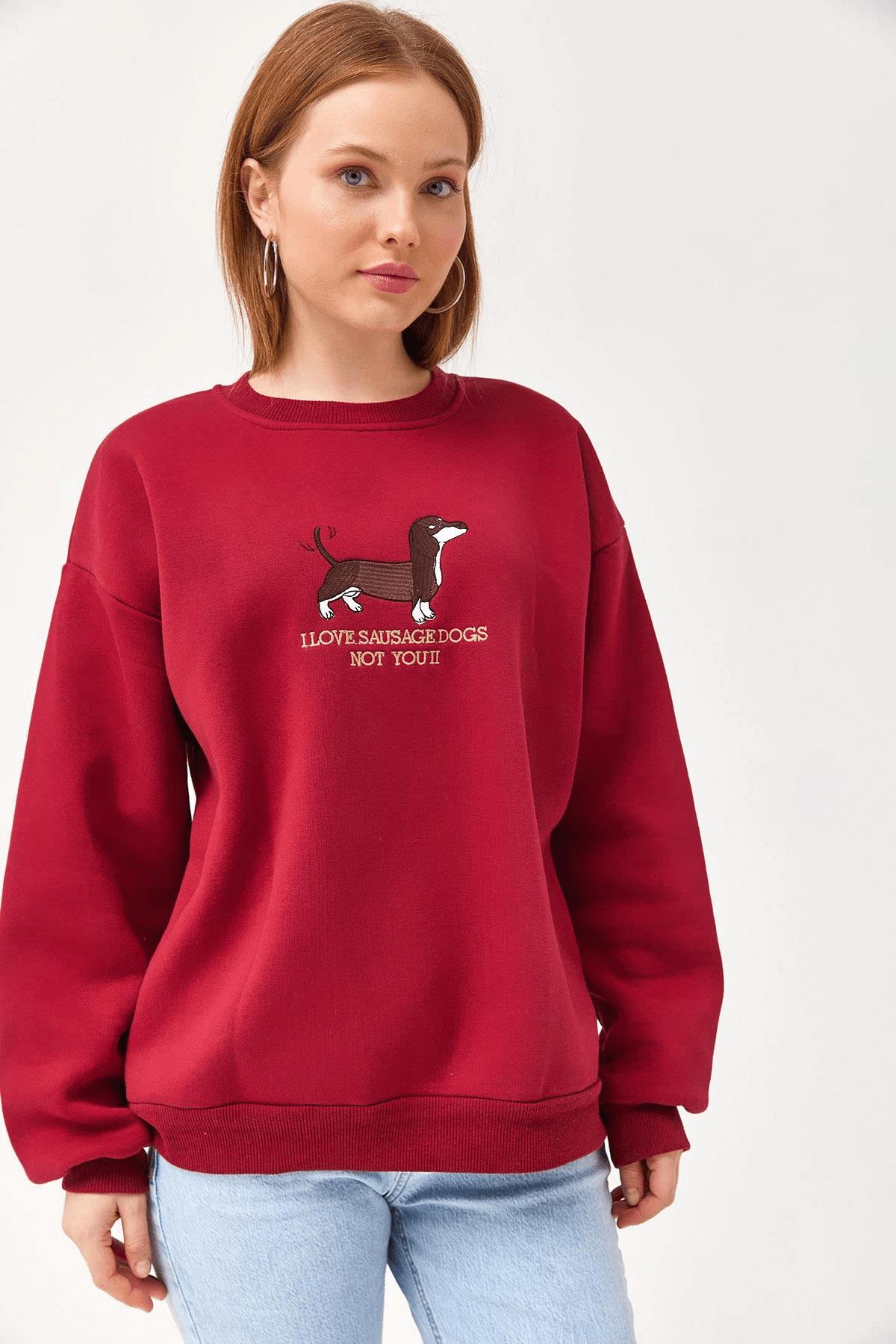 Köpek Baskılı SweatKADIN SWEATSHİRT