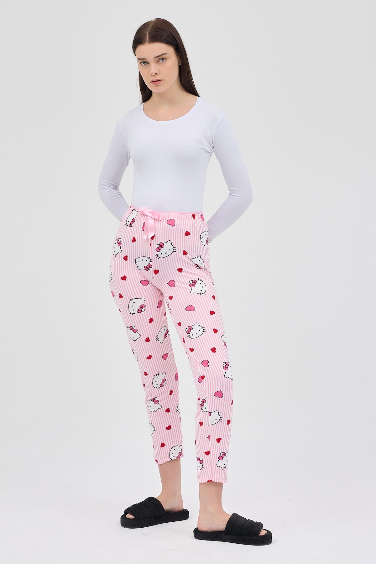 Milan Kumaş Hello Kitty Baskılı Pijama AltıKADIN PİJAMA ALTI