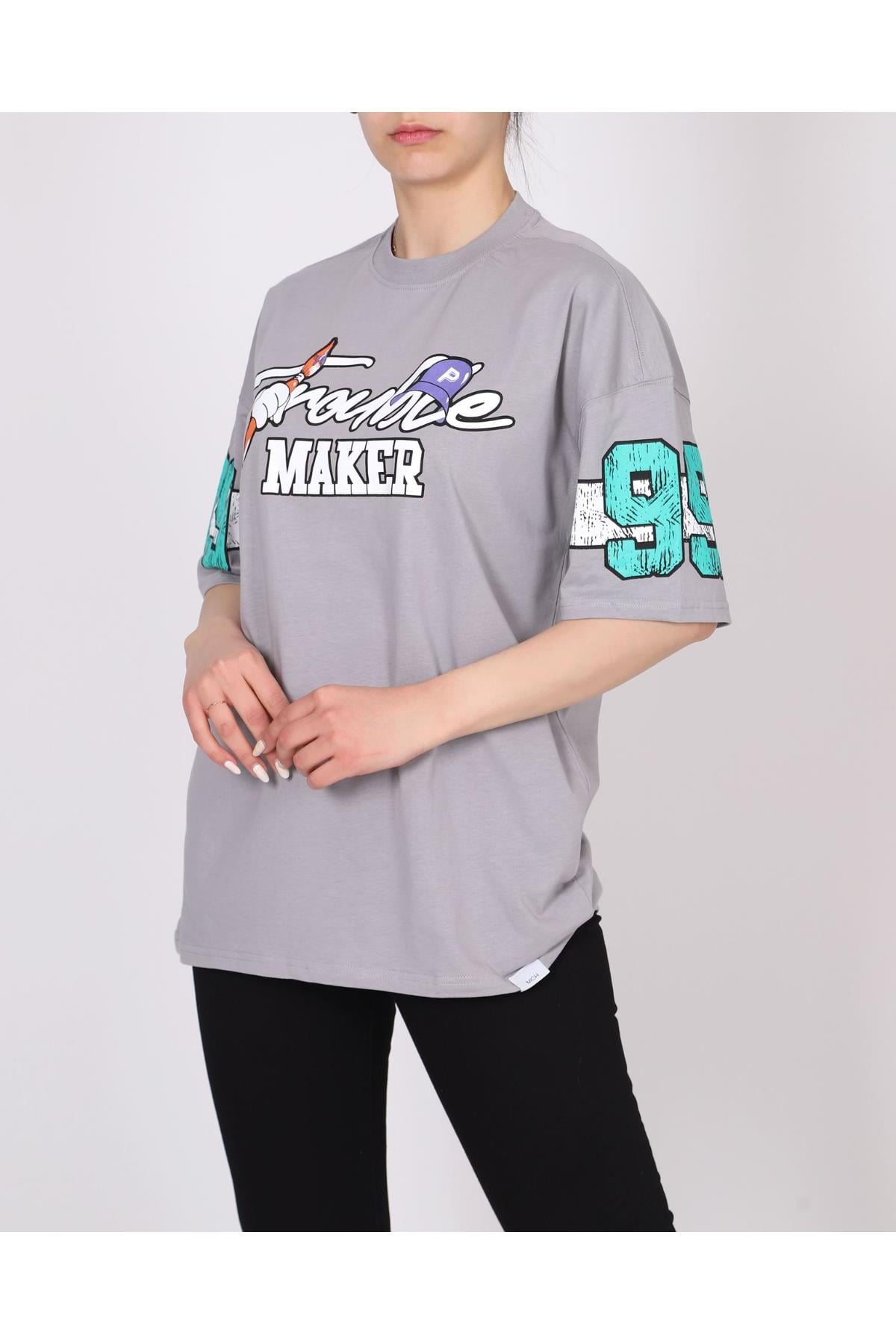 Ön Arka Baskı İki Ip TshirtKADIN T-SHİRT