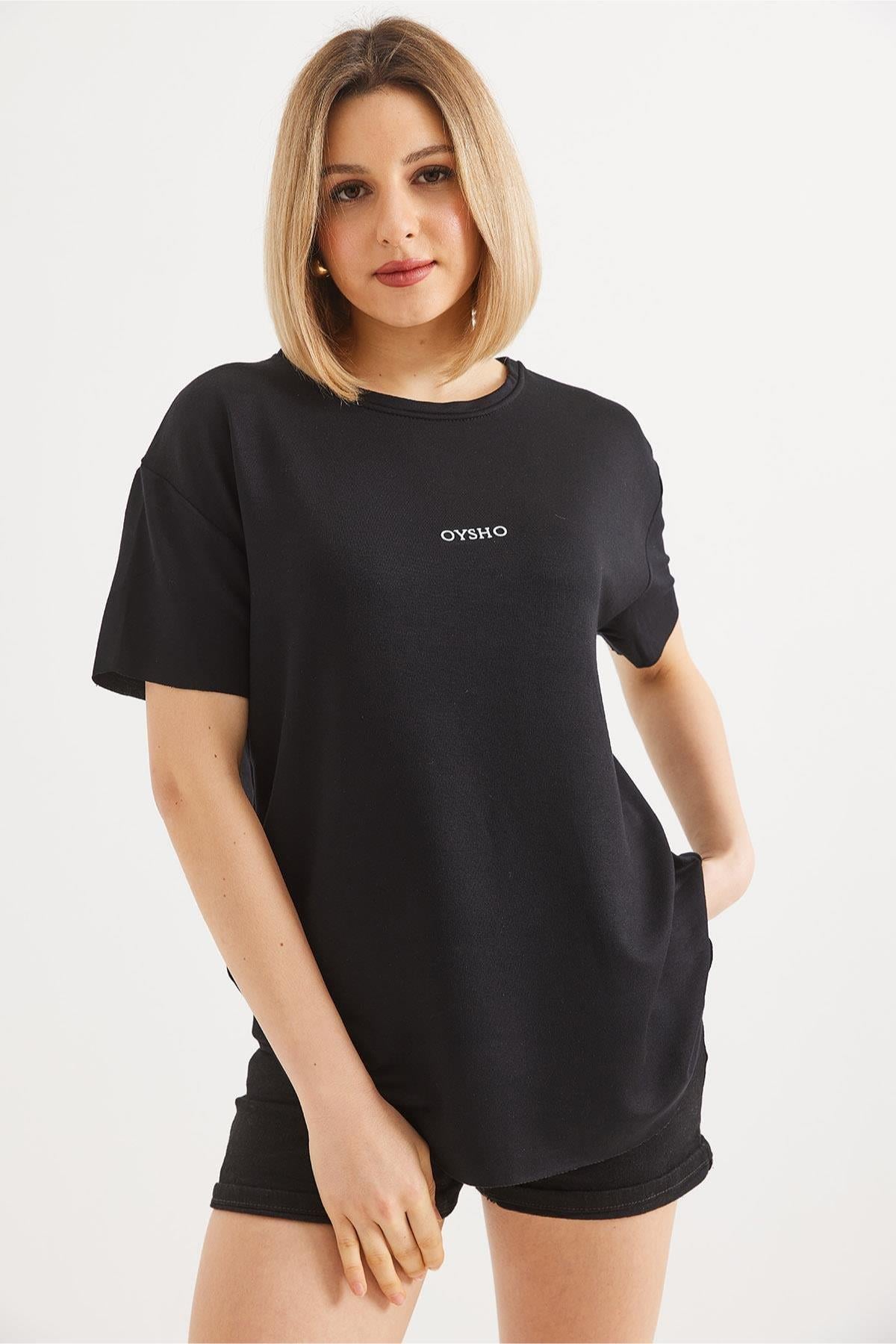 Oval Kesim Baskılı Oyhso TshirtKADIN T-SHİRT