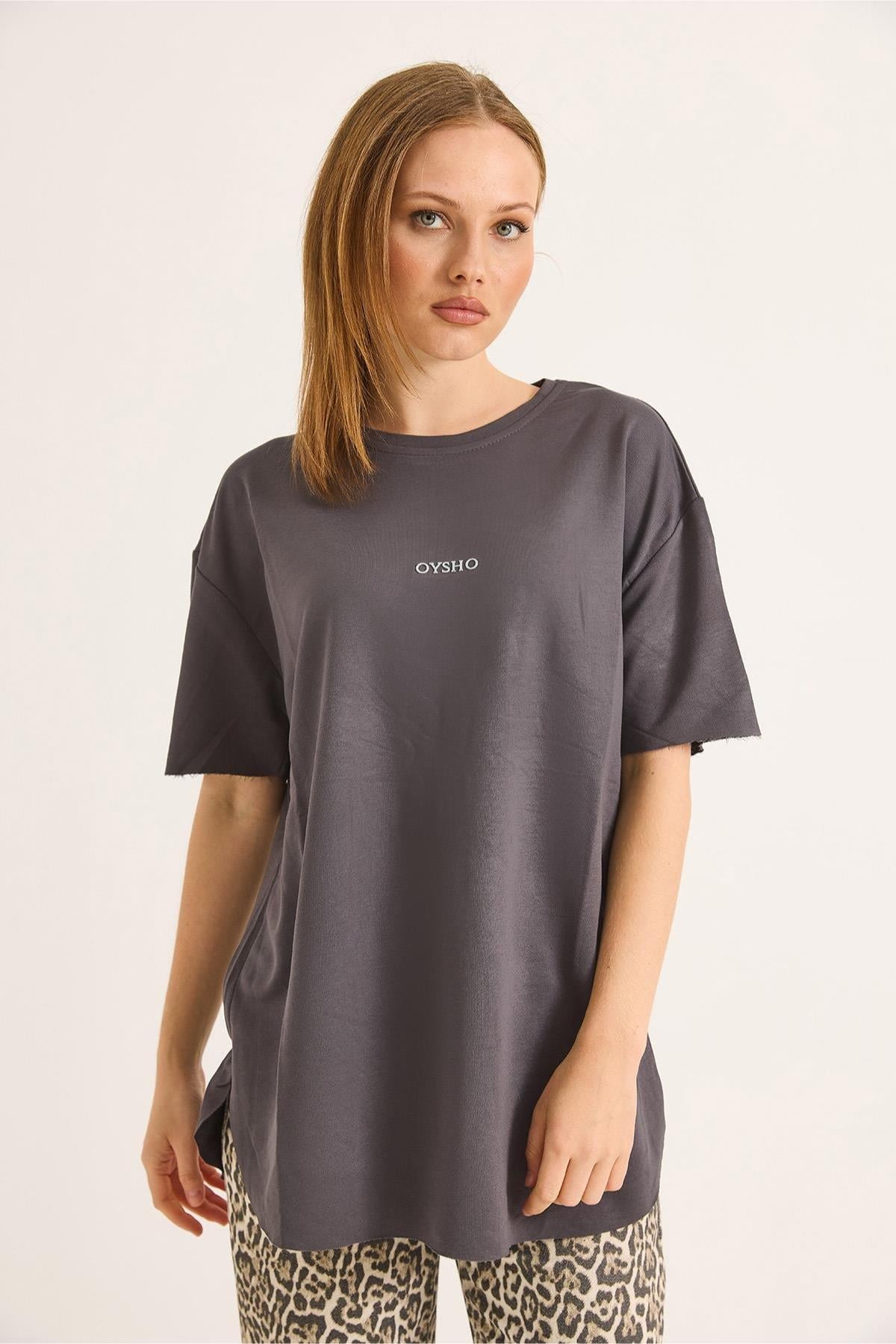 Oval Kesim Baskılı Oyhso TshirtKADIN T-SHİRT