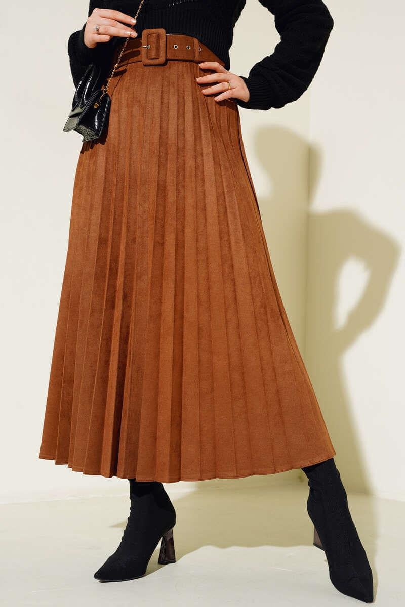 Piliseli Süet EtekKADIN ETEK