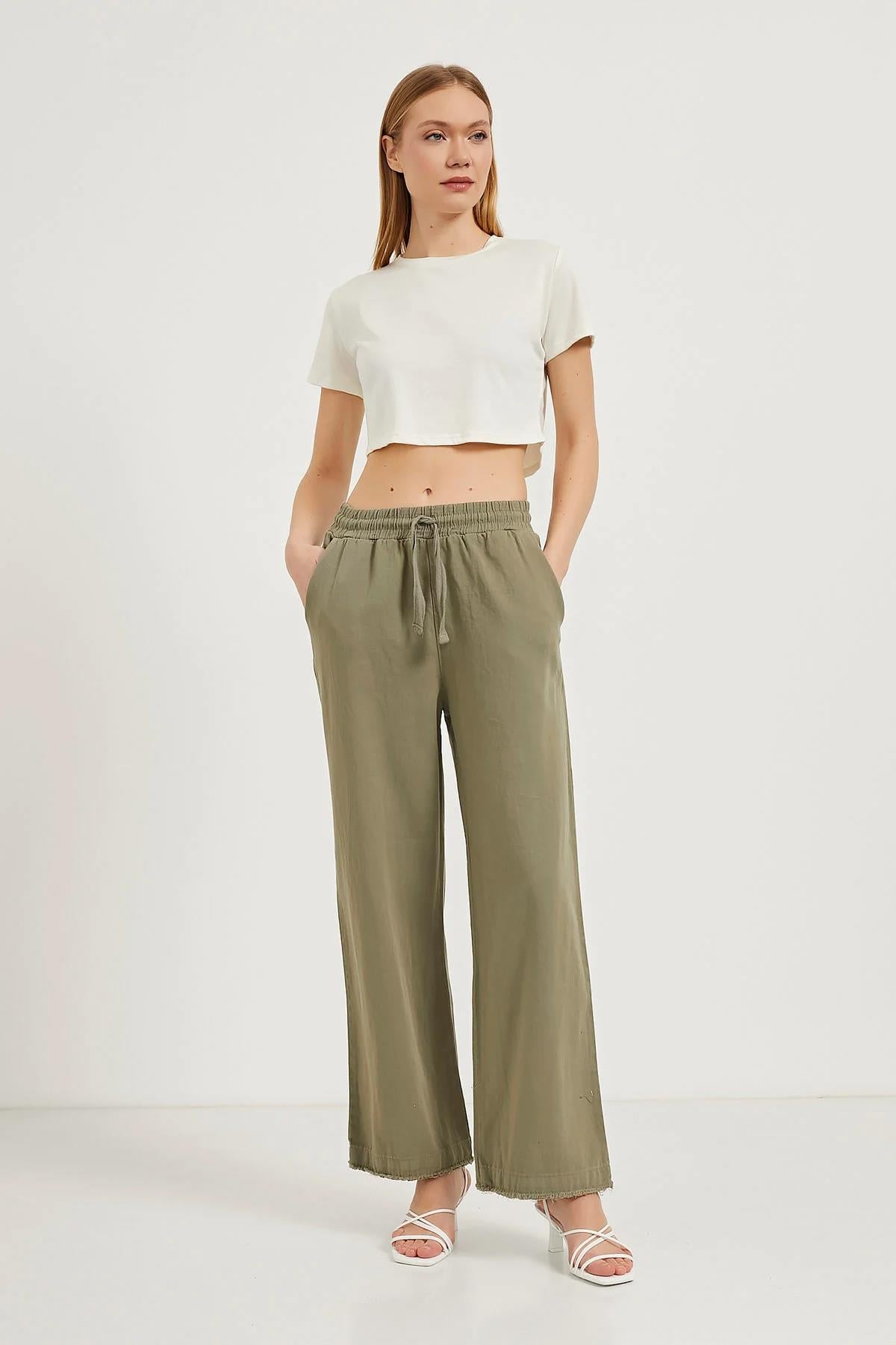 Püsküllü Gabardin PantolonKADIN PANTOLON