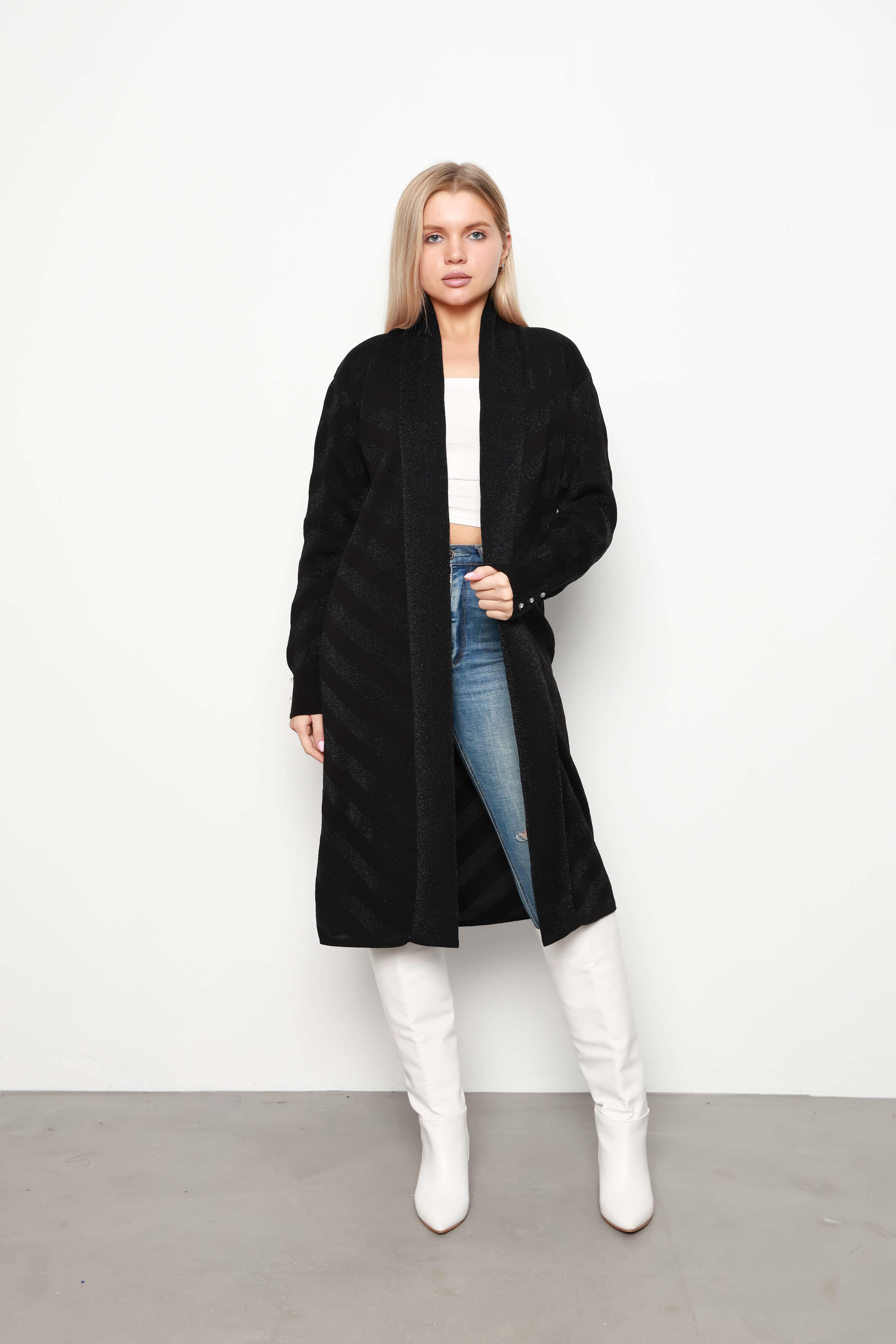 Şerit Simli HırkaKADIN HIRKA