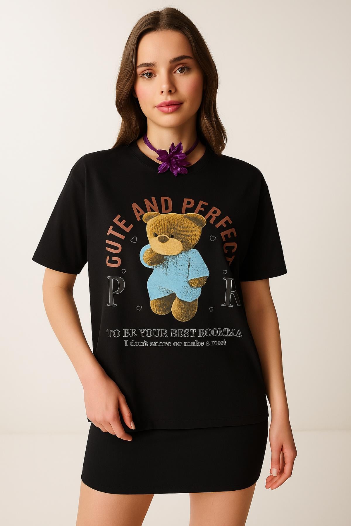 Teddy Bear Baskılı TshirtKADIN T-SHİRT
