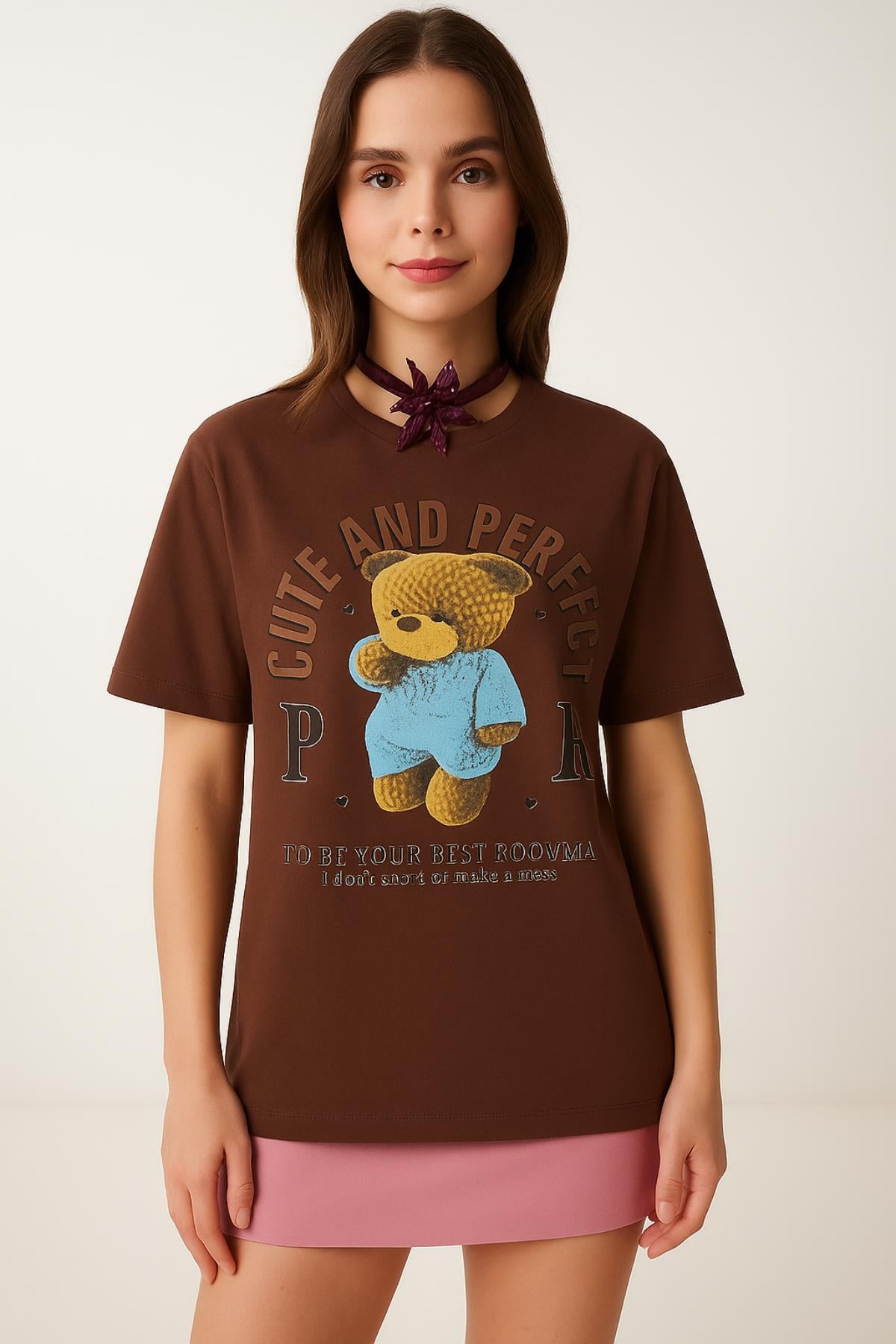 Teddy Bear Baskılı TshirtKADIN T-SHİRT