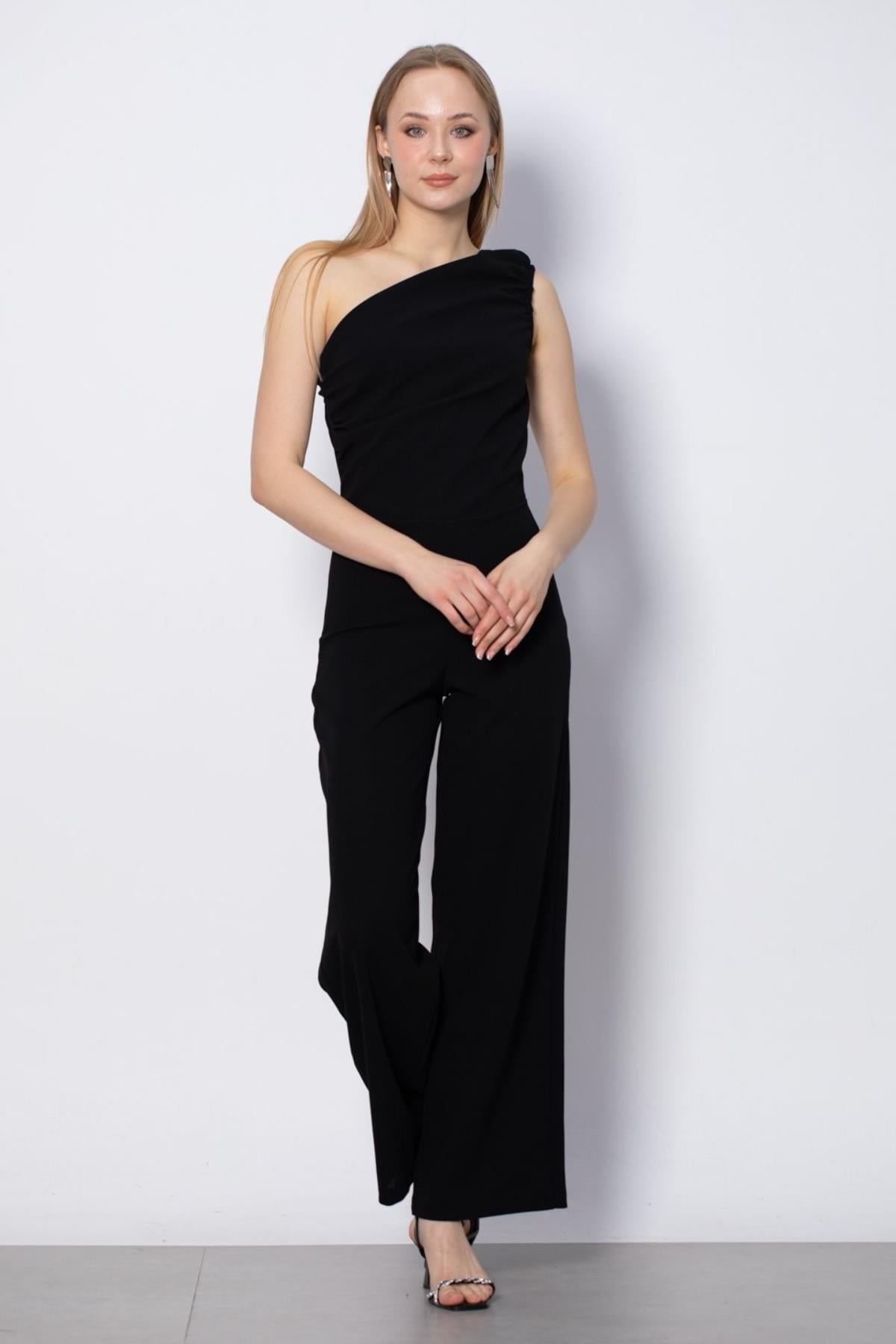 Tek Omuz Geniş Paça TulumKADIN TULUM