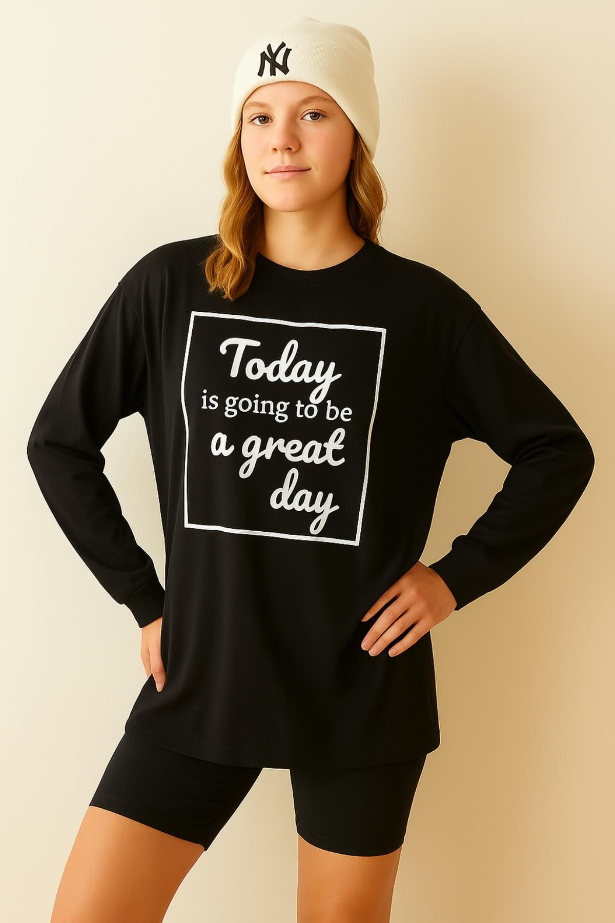 Today Baskılı SweatKADIN SWEATSHİRT