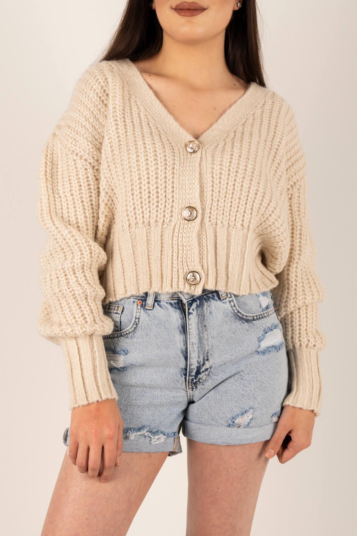 Triko Crop HırkaKADIN HIRKA