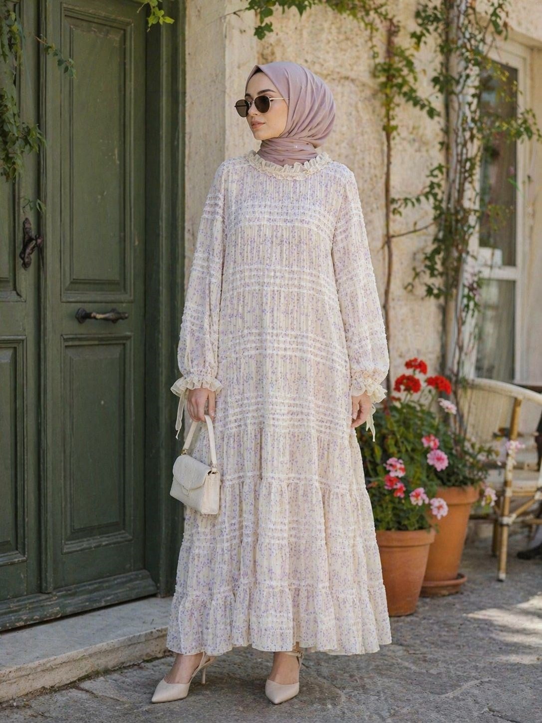 Ceremony Çiçek Desenli Şifon Elbise