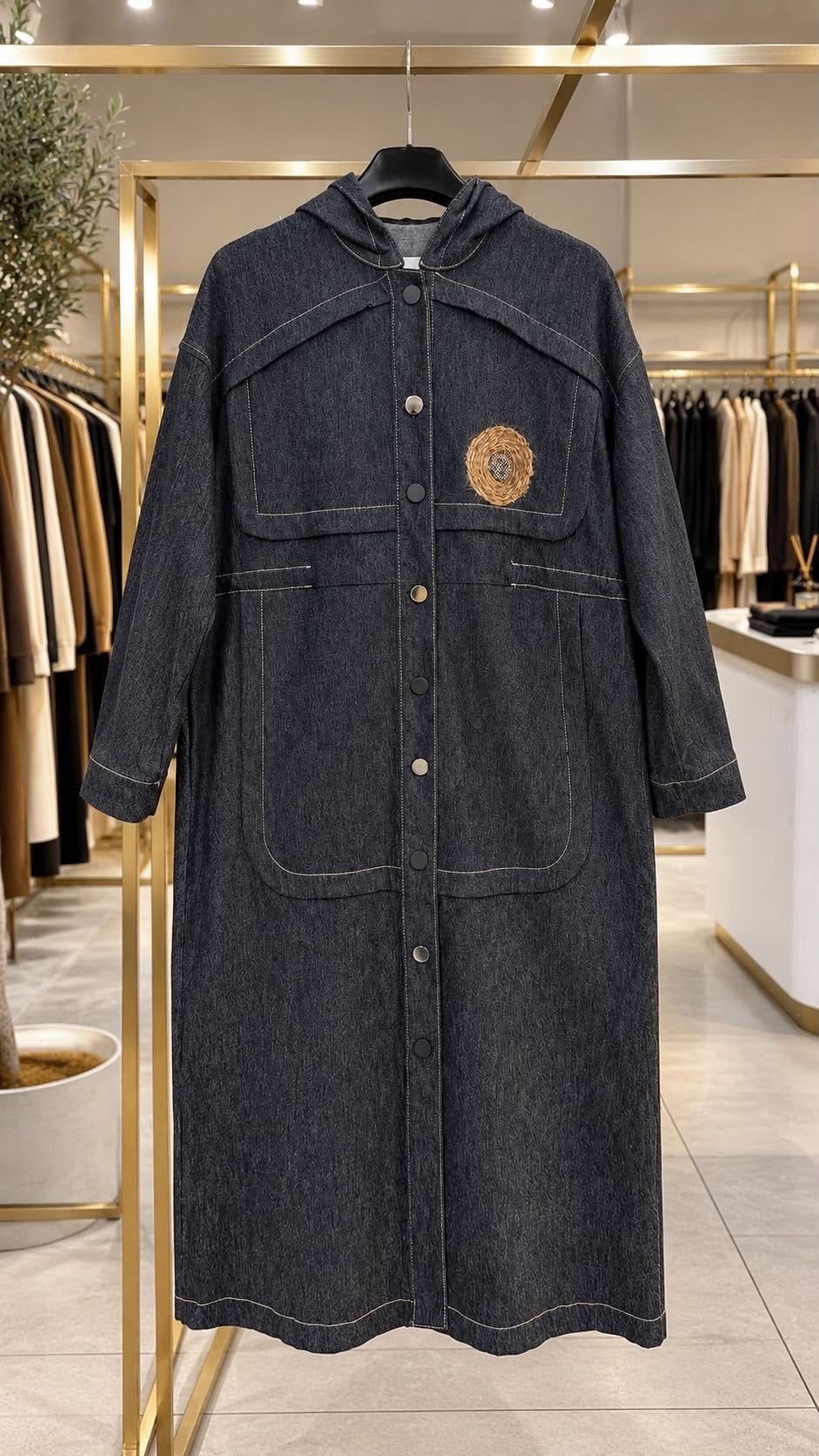 Ceremony Logo Detaylı Siyah Denim Kap