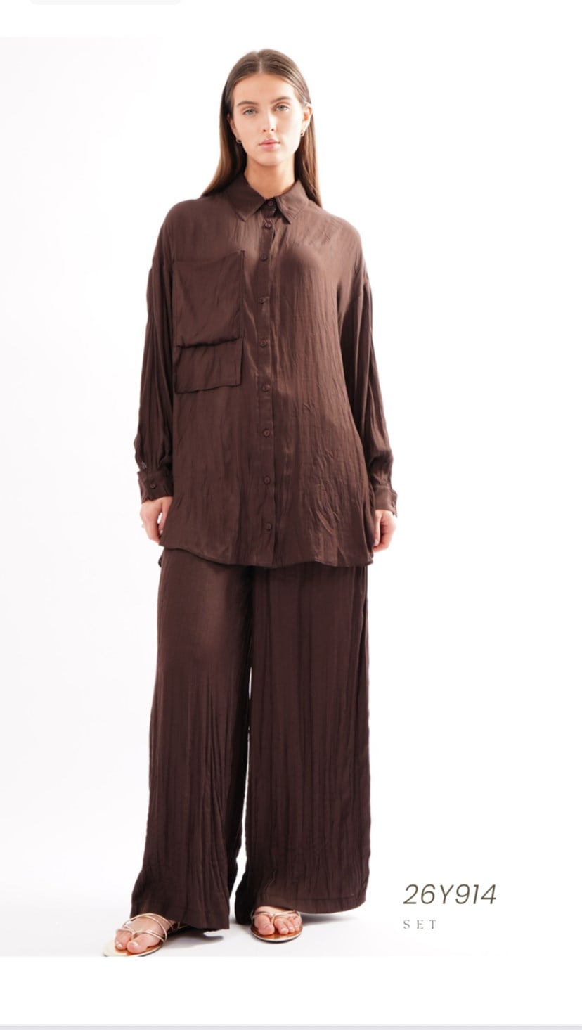 CEREMONY ÖNDEN DÜĞMELİ İKİ KAT CEPLİ PANTOLONLU KUPRA TAKIM