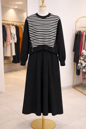 Seçil Siyah Beyaz Elbise