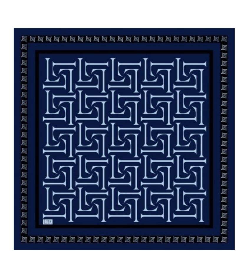 Lija Kare Logo %100 Tivil İpek Eşarp 90.90