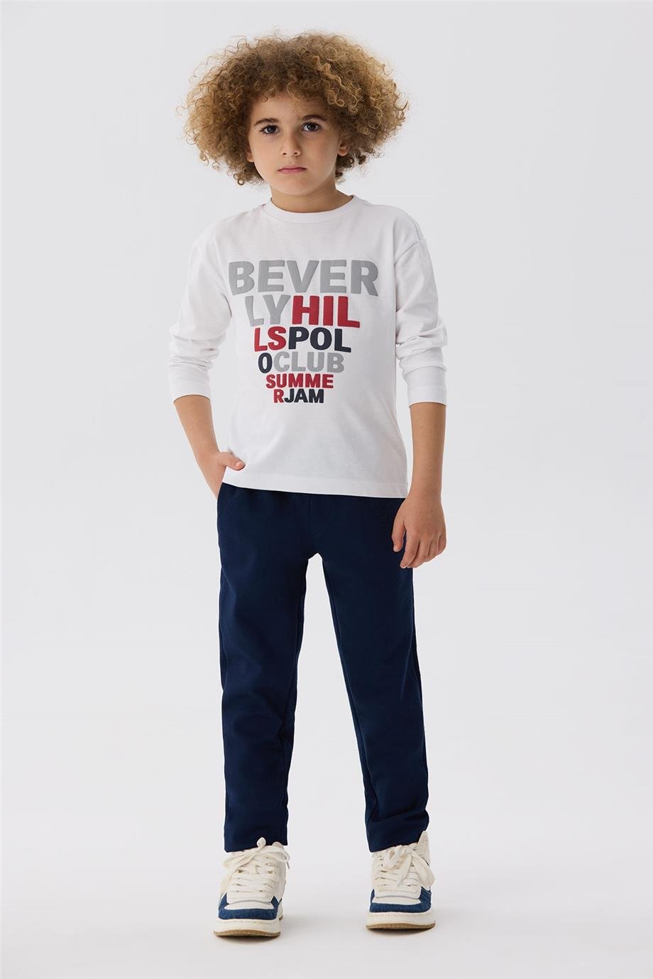 Beverly Hills Polo Club Erkek Çocuk Beyaz T-Shirt