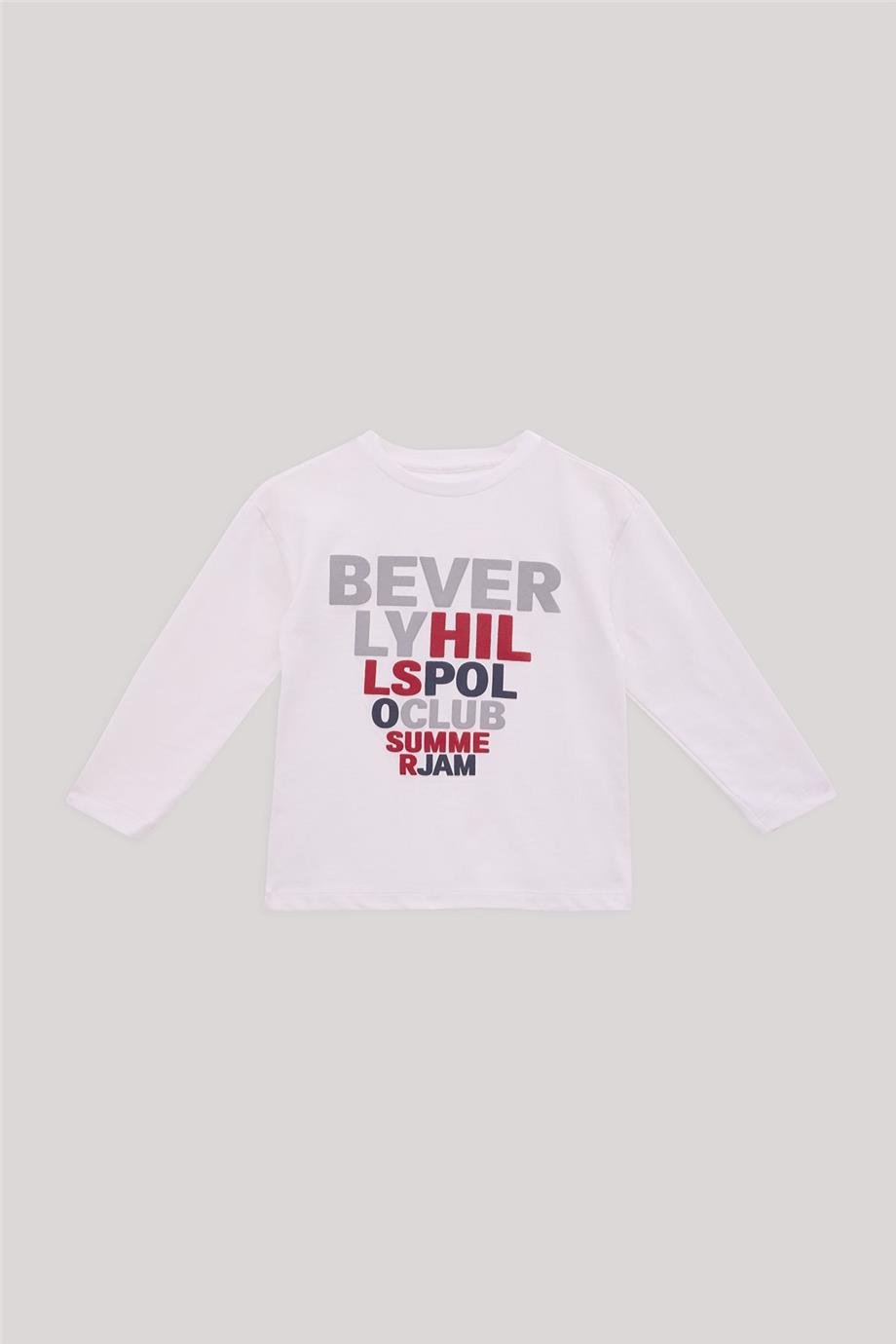 Beverly Hills Polo Club Erkek Çocuk Beyaz T-Shirt