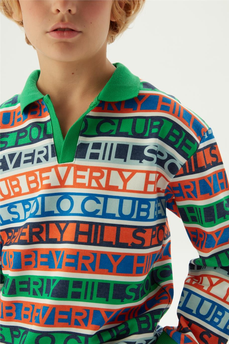 Beverly Hills Polo Club Erkek Çocuk Desenli Sweatshirt