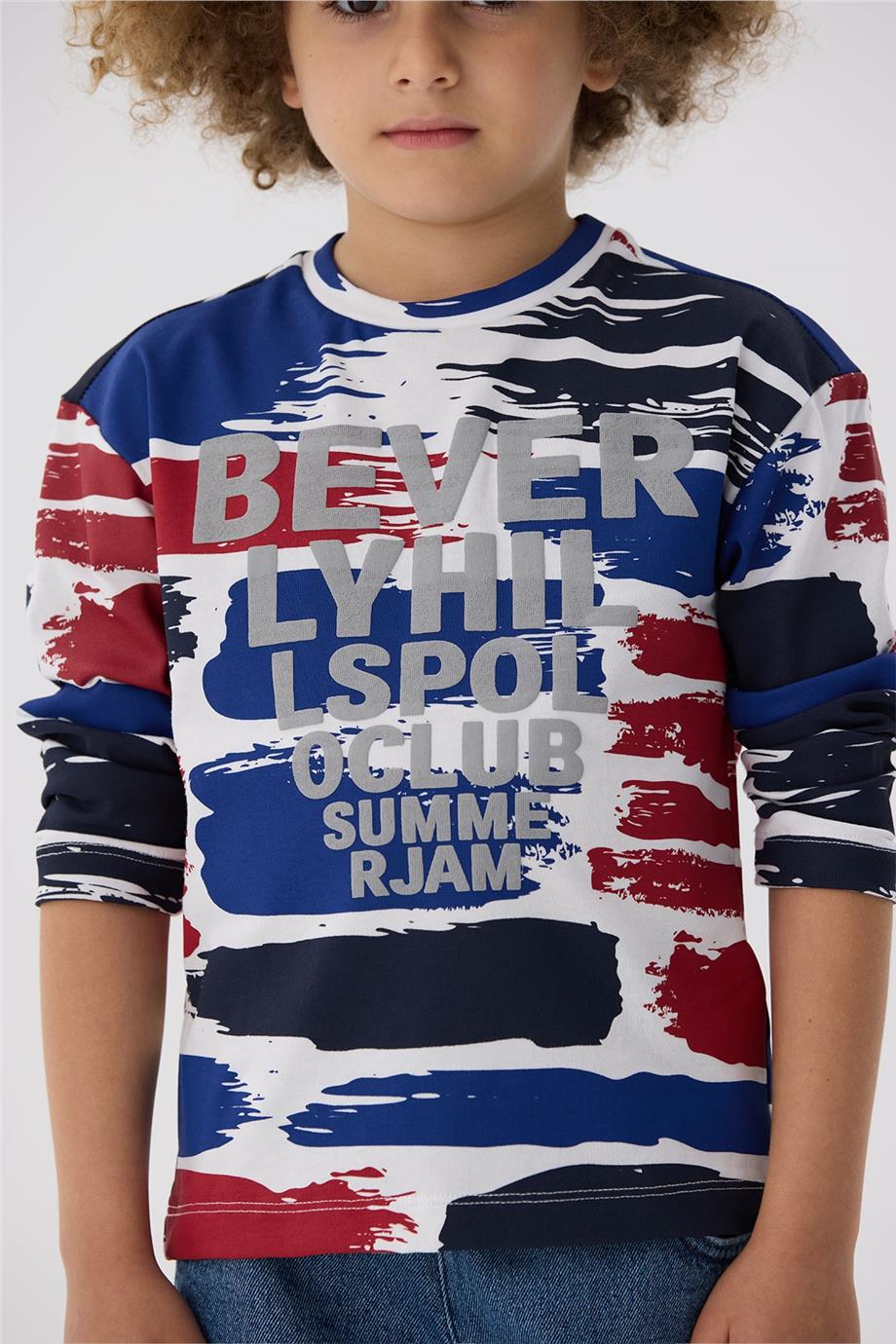 Beverly Hills Polo Club Erkek Çocuk Desenli T-Shirt