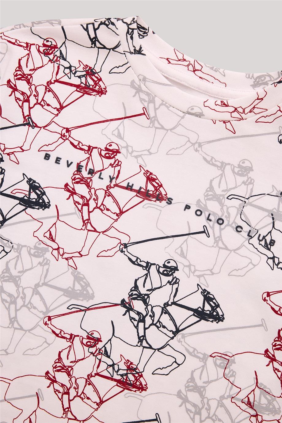 Beverly Hills Polo Club Erkek Çocuk Desenli T-Shirt