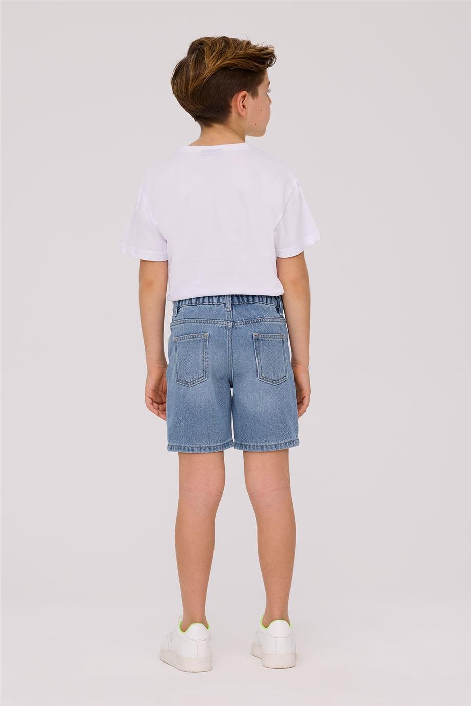 Beverly Hills Polo Club Erkek Çocuk Mavi Denim Şort