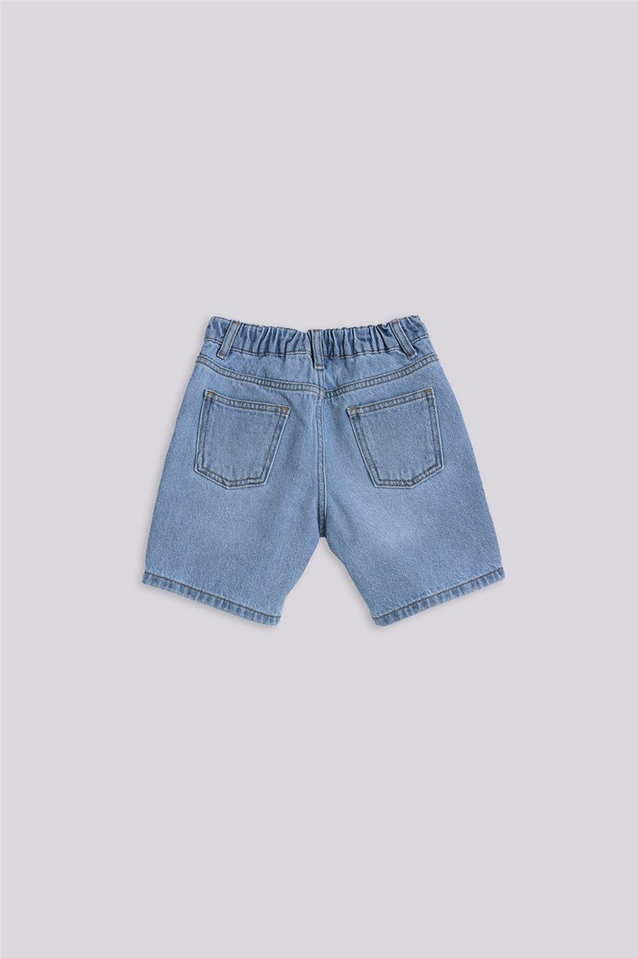 Beverly Hills Polo Club Erkek Çocuk Mavi Denim Şort