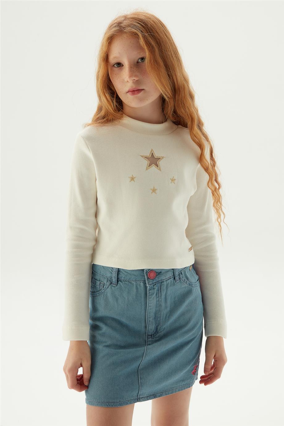 Beverly Hills Polo Club Kız Çocuk Ekru Sweatshirt