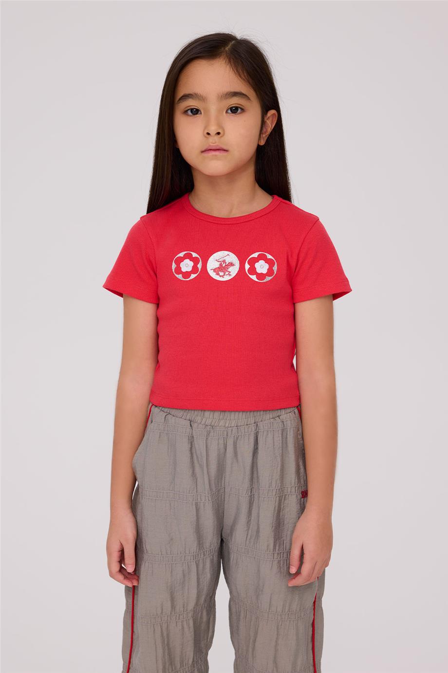 Beverly Hills Polo Club Kız Çocuk Kırmızı Tshirt