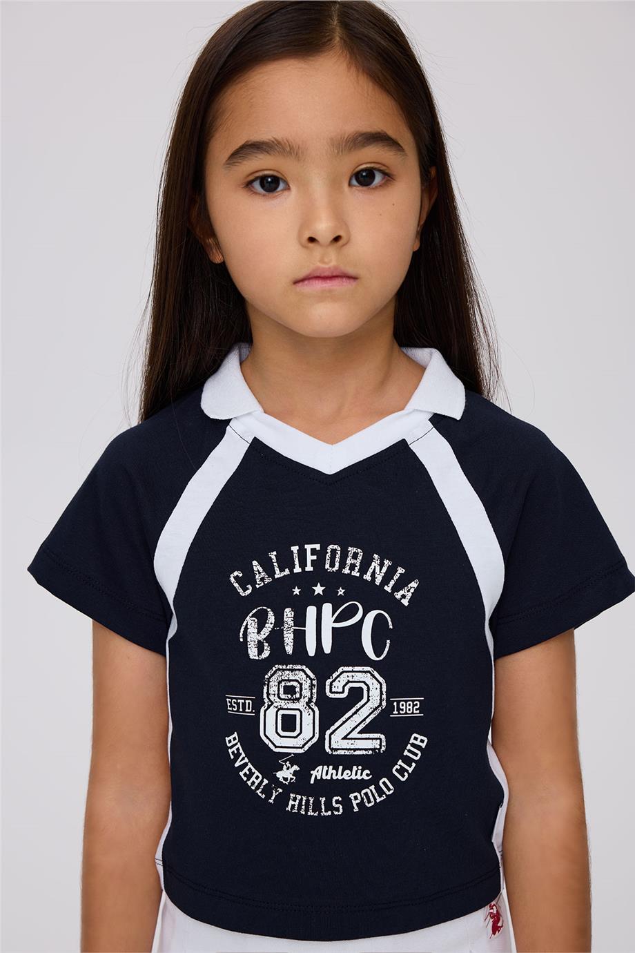 Beverly Hills Polo Club Kız Çocuk Lacivert Tshirt