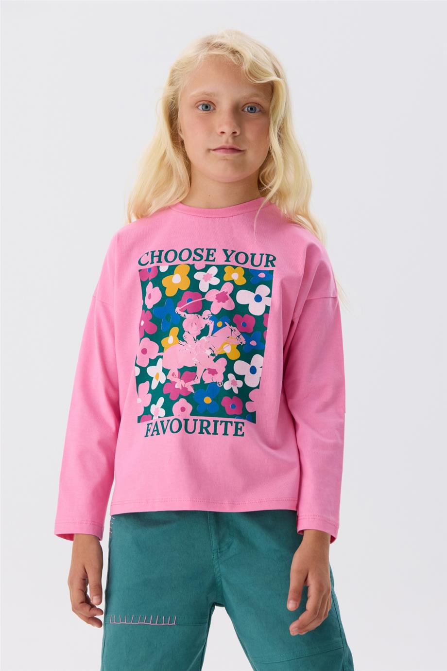 Beverly Hills Polo Club Kız Çocuk Pembe T-Shirt