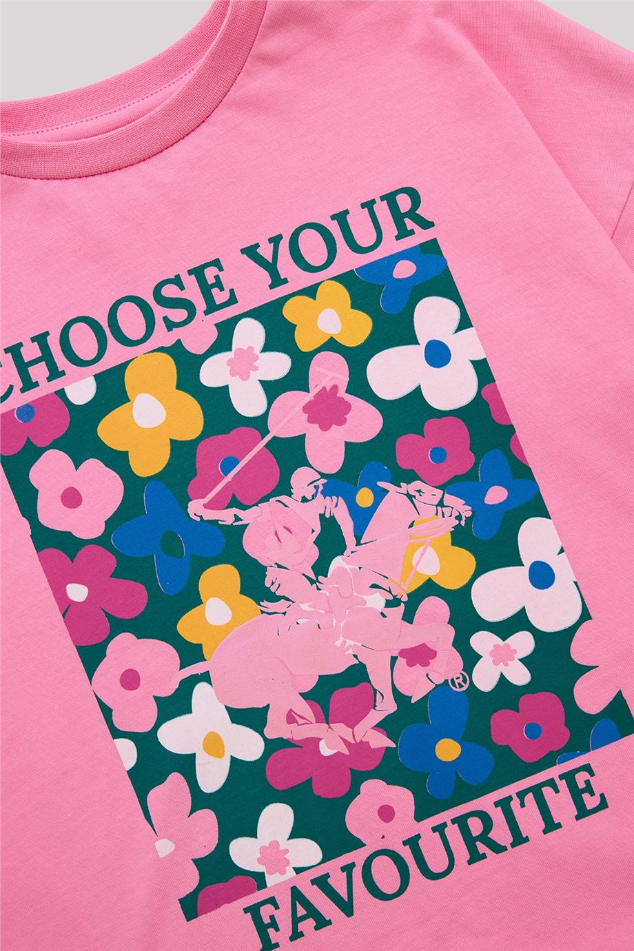 Beverly Hills Polo Club Kız Çocuk Pembe T-Shirt