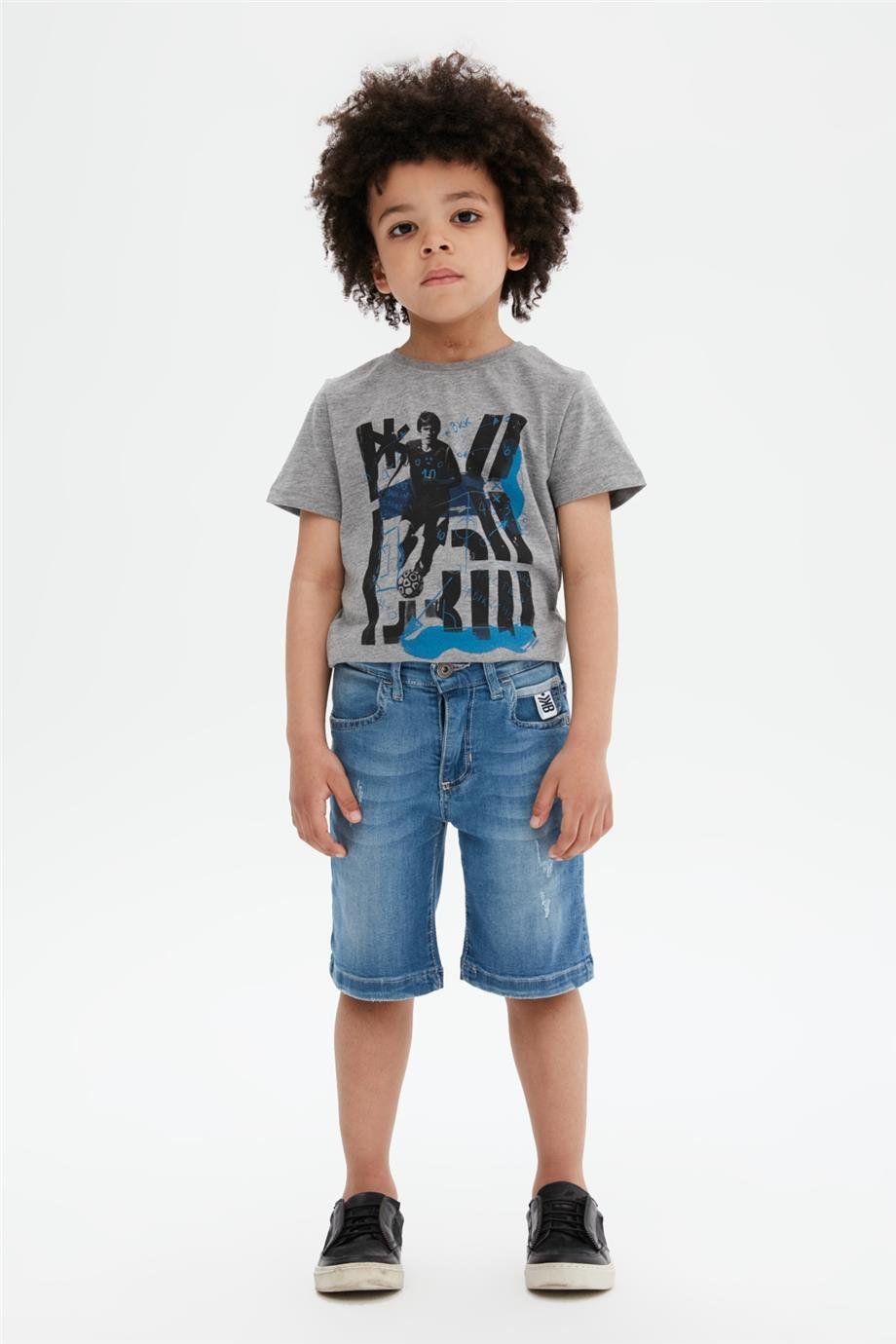 Bikkembergs Erkek Çocuk Mavi Jean Şort