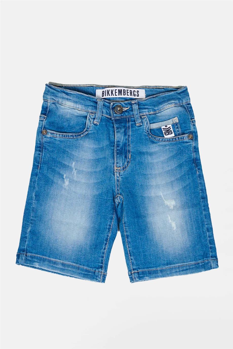Bikkembergs Erkek Çocuk Mavi Jean Şort