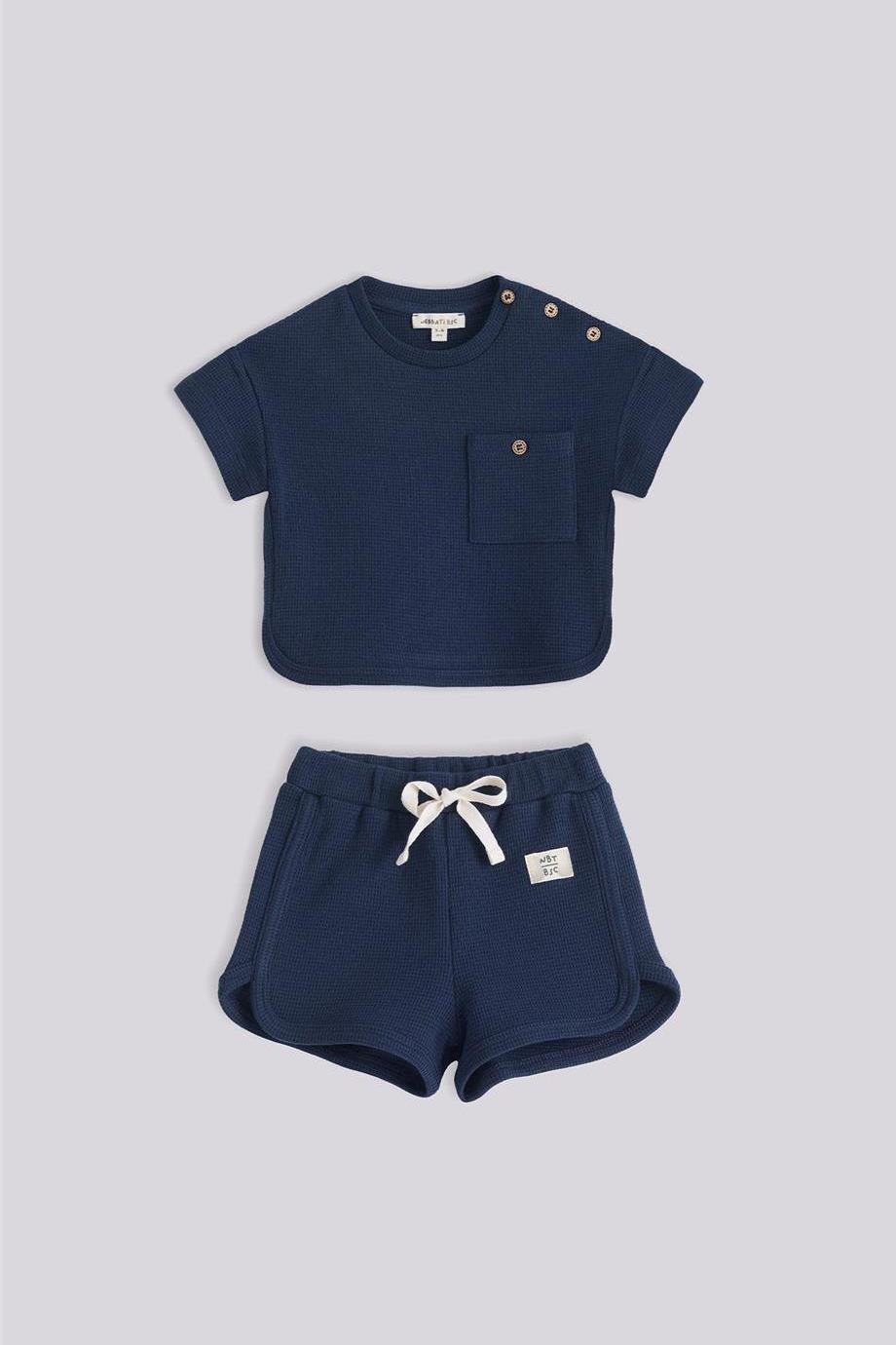 Gb Baby Basic Erkek Bebek Lacivert Şort Ve Tshirt Takımı
